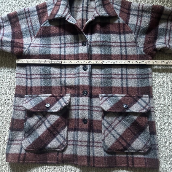 ANIAN Plaid Wool Georgia Coat with Pockets Size s - Picture 8 of 12